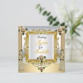 のクリー結婚ムバラタッセル金ゴールドフローラ 招待状 (スタンド正面)