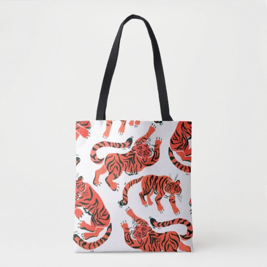 ~のグア絵を描ーチタイガーのシームレスなパターン トートバッグ (正面)