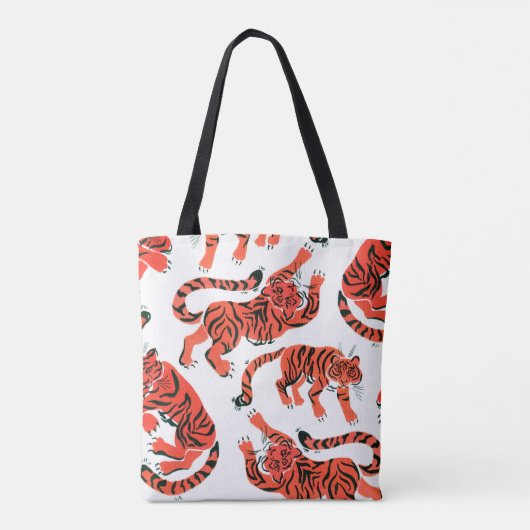 ～のグア絵を描ーチタイガーのシームレスなパターン トートバッグ (裏面)