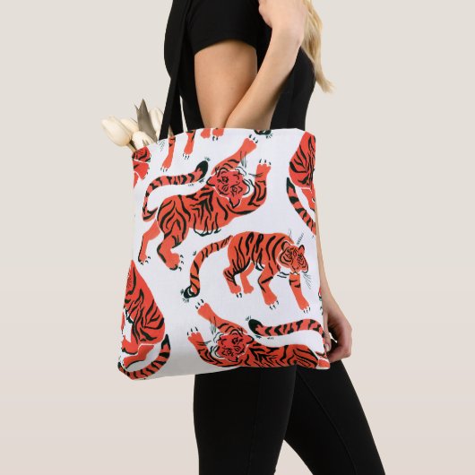 ~のグア絵を描ーチタイガーのシームレスなパターン トートバッグ (クローズアップ)