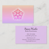 *~*のグラデーションな星の曼荼羅のピンクのモモのラベンダー 名刺 (正面/裏面)