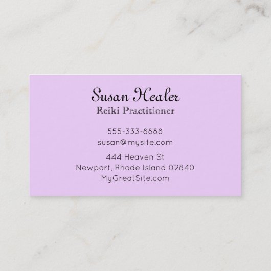 *~*のグラデーションな星の曼荼羅のピンクのモモのラベンダー 名刺 (裏面)