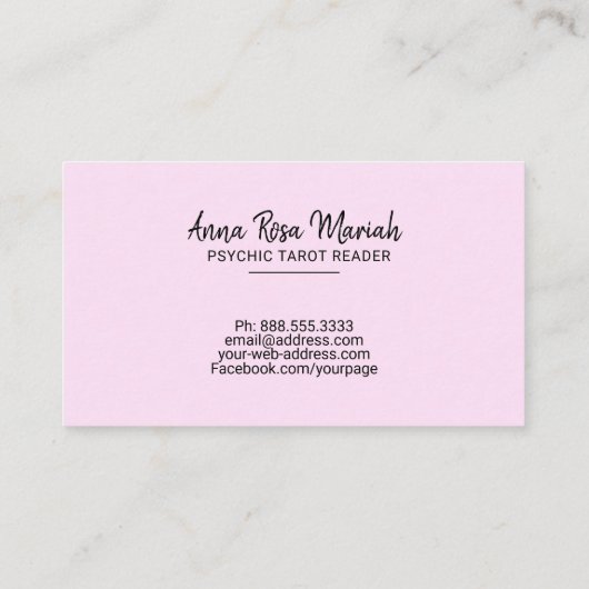*~*のグラデーションな金ゴールドのひもはパステル調のタロットの読者をつけます 名刺 (裏面)