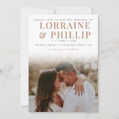 **のグラデーション写真オーバーレイ結婚式** 招待状 (正面)