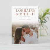 **のグラデーション写真オーバーレイ結婚式** 招待状 (スタンド正面)