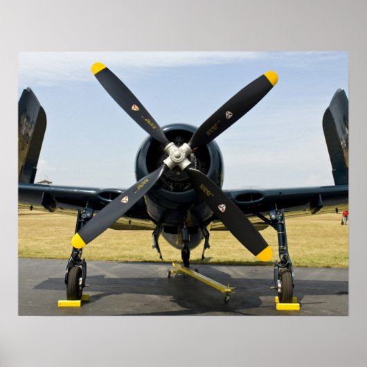 のグラマンF8F ベアキャット海軍空母戦闘機 ポスター (正面)