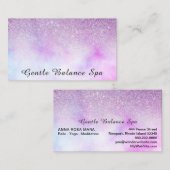 *~*のグリッターのマゼンタのピンクの白くホリスティックな生命コーチ 名刺 (正面/裏面)