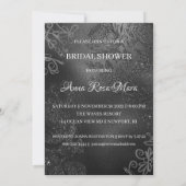 *~*のグリッターの白い花嫁の服の花嫁衣装のシャワー 招待状 (裏面)