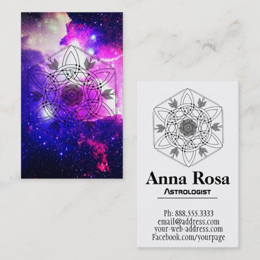 *~*のケルト族のアステカな種族のBohoの銀河系の星雲 名刺 (正面/裏面)