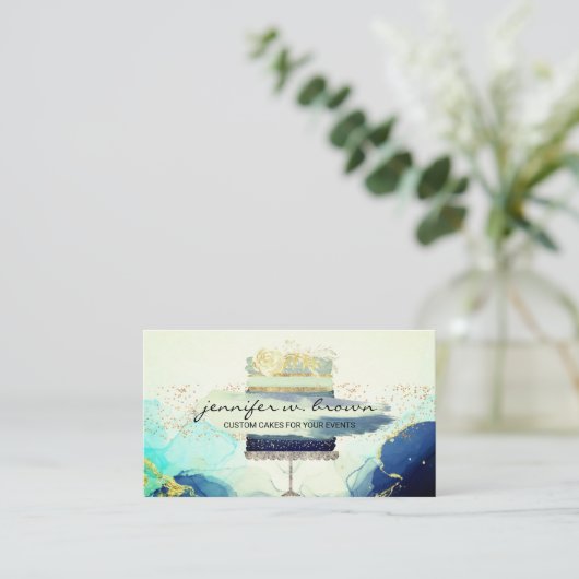 のケーキ結婚デコール 名刺 (スタンド正面)