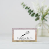 のケーキ結婚ーデコレータケーキロゴマークフェイク金ゴールド輝 名刺 (スタンド正面)