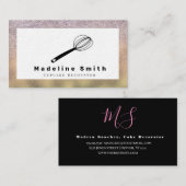 のケーキ結婚ーデコレータケーキロゴマークフェイク金ゴールド輝 名刺 (正面/裏面)