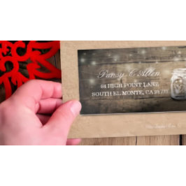 のゲストア結婚ドレスMason Jars Wood String Light シール