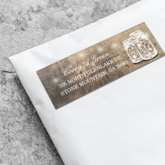 のゲストア結婚ドレスMason Jars Wood String Light シール