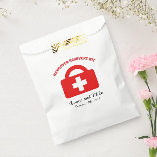 のゲスト用のハングオーバー結婚回復キット抱き枕 フェイバーバッグ (封をした状態)