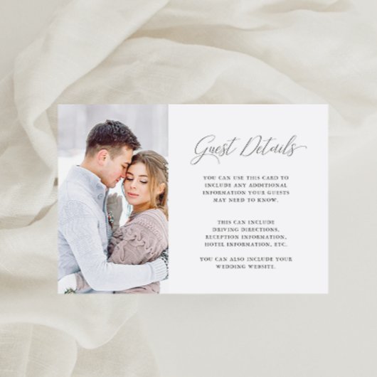 のゲスト結婚の両面詳細と写真 エンクロージャーカード