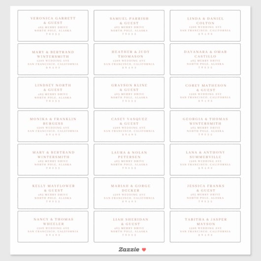 のゲスト結婚の事前対応ラベルバラ金ゴールドA200 シール (シート)