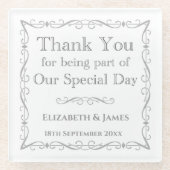 のゲスト結婚への贈り物 ガラスコースター (正面)