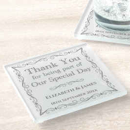 のゲスト結婚への贈り物 ガラスコースター