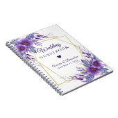 のゲスト結婚パープルフローラ金ゴールド幾何学模様 ノートブック (右側)