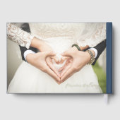 のゲスト結婚フォイルノート | ダークブルー ゲストブック (裏面)