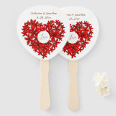 のゲスト結婚フローラハートラブロマンモダンティック ハンドファン (正面&裏面)