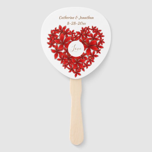 のゲスト結婚フローラハートラブロマンモダンティック ハンドファン (裏面)