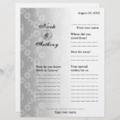 のゲスト結婚ブックに出席された垂直グレーフローラ (正面/裏面)