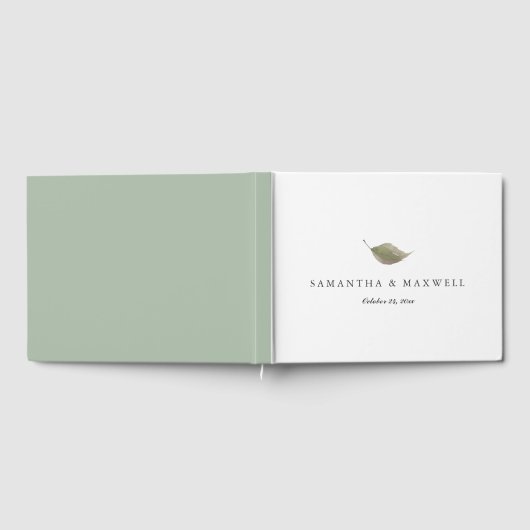 のゲスト結婚ブックダスティグリーンリーフ ゲストブック (全面)