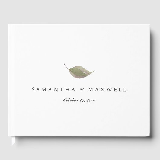 のゲスト結婚ブックダスティグリーンリーフ ゲストブック (正面)