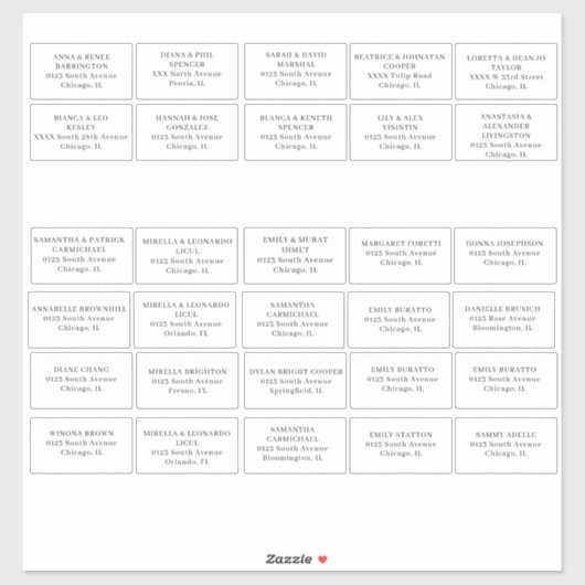 のゲスト結婚住所 シールカットビニールステッカー シール (シート)