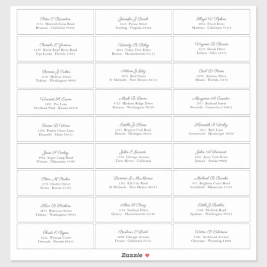 のゲスト結婚名アドレスエレガントブラックスクリプト シール (シート)