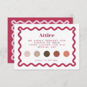 のゲスト結婚衣装ドレスコードカード エンクロージャーカード (正面/裏面)