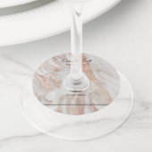 のゲ結婚ストワインマーカー識別子バラ金ゴールド ワイングラスタグ (クローズアップ)