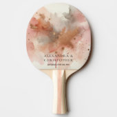 のゲ結婚ームバラ金ゴールドほこり水色の署名 卓球ラケット (裏面)