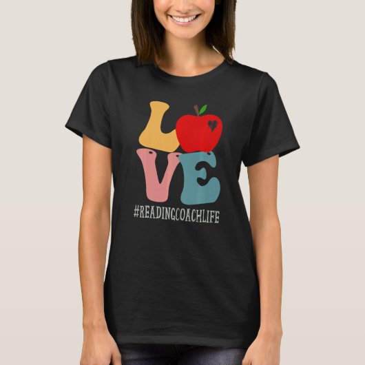 のコーチ読ー愛アップルGroovyレトロかわいい戻る Tシャツ (正面)