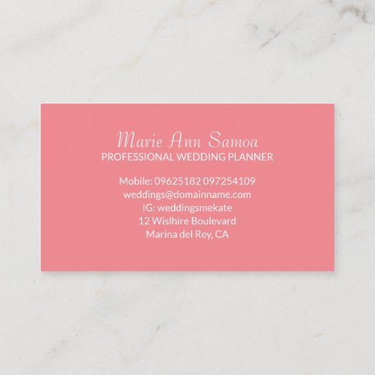 のコーディネーター結婚名刺テンプレート 名刺 (裏面)