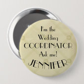 のコーディネ結婚ータプランナーのピンバック（名前あり） 缶バッジ (正面&裏面)