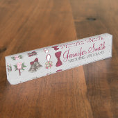 のコーディネ結婚ータベルボウタイフローラブーケ デスクネームプレート (側面)