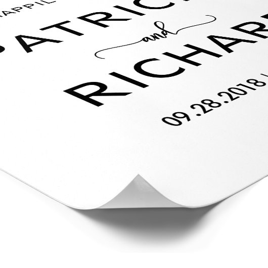 のサインの後は幸せに結婚ようこそ ポスター (角)