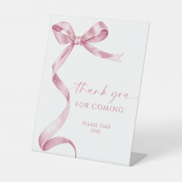 のサイン感謝していに対す来るピンクの弓 台座サイン