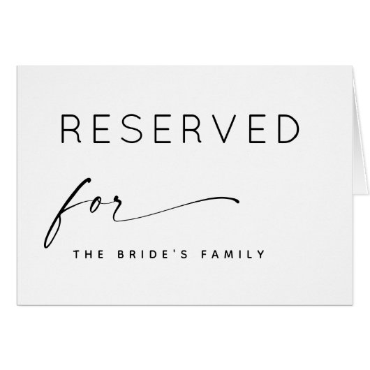 のサイン用に予約された白黒結婚ミニマル (正面横)