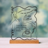 のサイン用の音声結婚ゲストブックメッセージ アクリルサイン (ニュートラル)