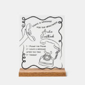 のサイン用の音声結婚ゲストブックメッセージ アクリルサイン (正面)