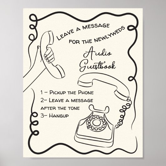 のサイン用の音声結婚ゲストブックメッセージ ポスター (正面)