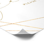 のサイン結婚は、幾何学的な緑の金ゴールドブライダルを好む ポスター (角)