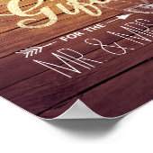 のサイン結婚カード&ギフトシャンパングラスウッド ポスター (角)