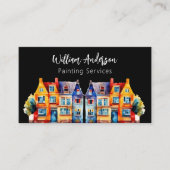 のサカラフル絵を描ービスQRコードを格納 名刺 (正面)