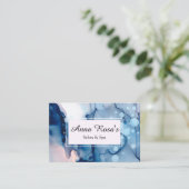 *~*のサロン及びスパの上品の抽象芸術の青い芸術的 名刺 (スタンド正面)