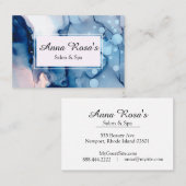 *~*のサロン及びスパの上品の抽象芸術の青い芸術的 名刺 (正面/裏面)